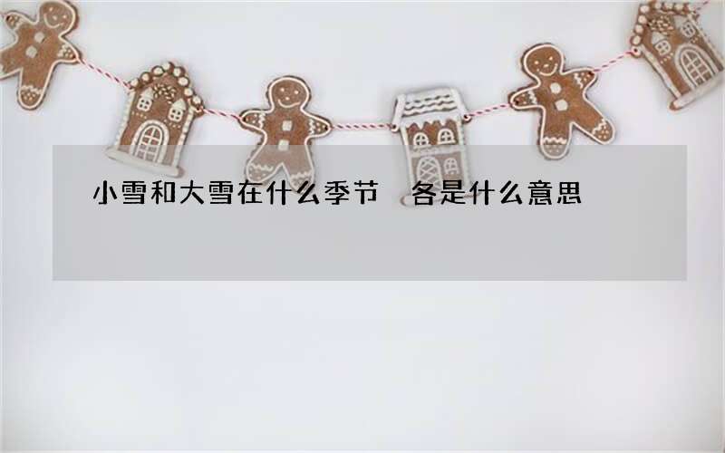 小雪和大雪在什么季节 各是什么意思